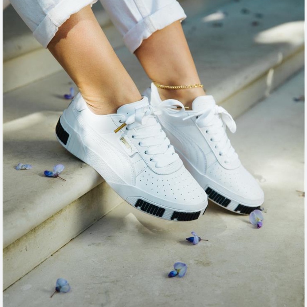 Puma Women's White and Black Sneakers